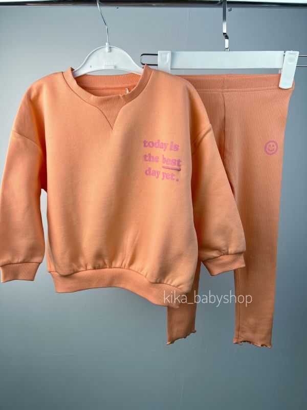 Костюм George 2-3 / 3-4 / 4-5 / 5-6 р. з утепленим світшотом помаранчевий