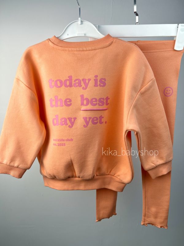 Костюм George 2-3 / 3-4 / 4-5 / 5-6 р. з утепленим світшотом помаранчевий