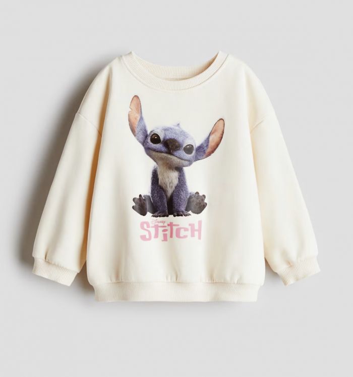 Світшот H&M на 2-4 роки Стіч молочний