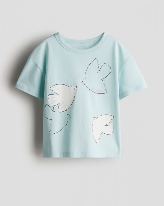 Футболка H&M на 2-4 та 4-6 р. ментолова