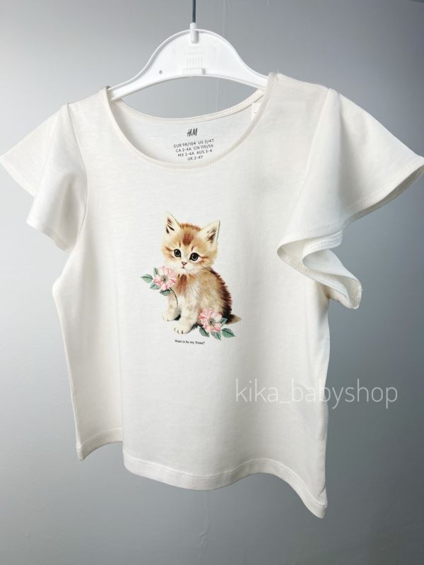 Футболка H&M на 2-4 роки біла