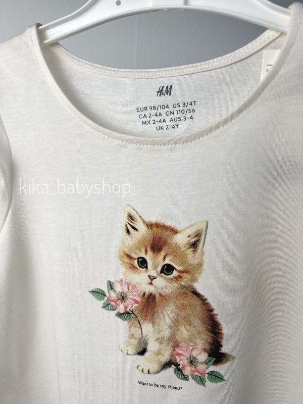 Футболка H&M на 2-4 роки біла