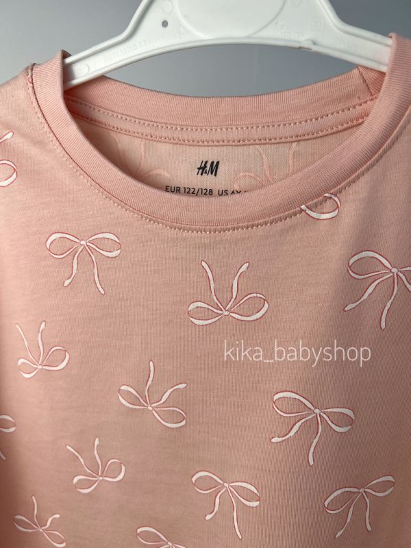 Футболки H&M на 6-8 років (жовта, молочка, рожева)