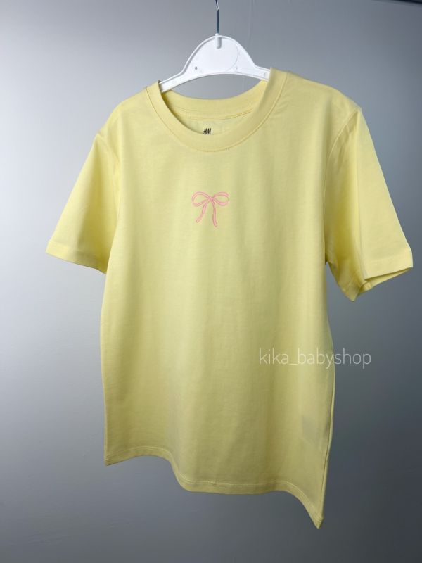 Футболки H&M на 6-8 років (жовта, молочка, рожева)