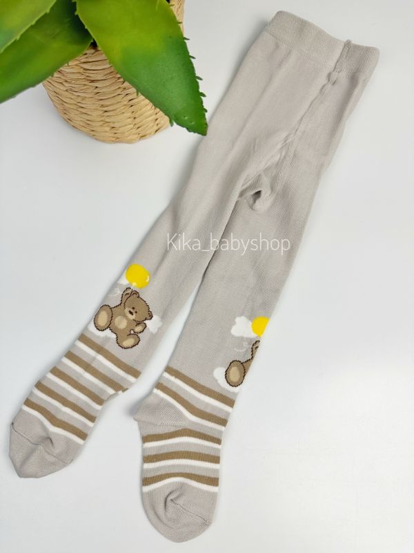 Демі колготки 12 м Duna світло-сірі з ведмедиком