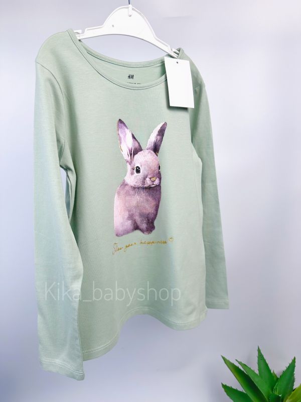 Лонгслів H&M 4-6 та 6-8 р ментоловий