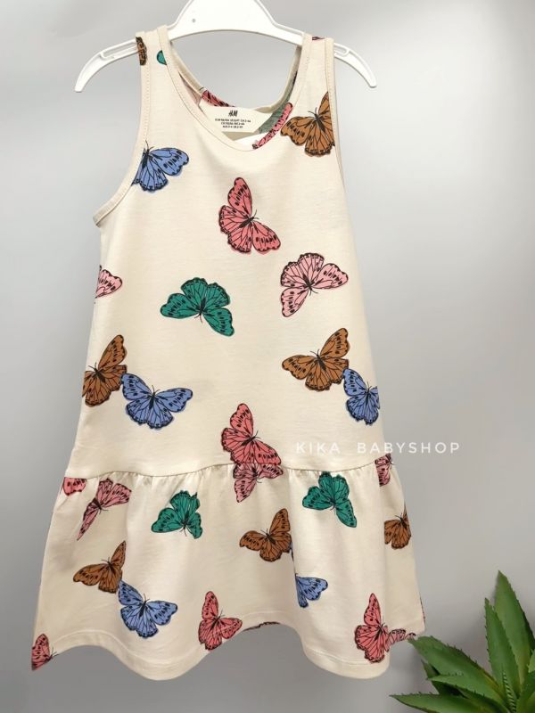 Сукня H&M 4-6 р молочна з метеликами