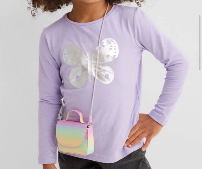 Лонгслів 1,5-2 та 2-4 р H&M бузковий з метеликом